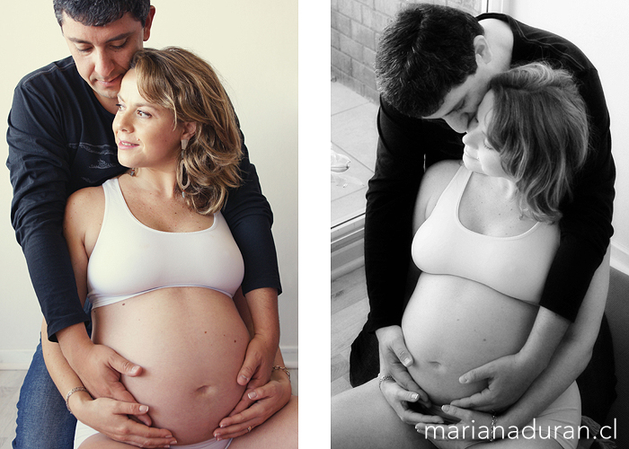 futuro padre abrazando a su mujer embarazada