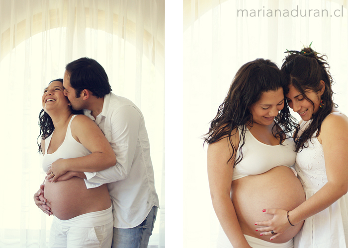 Embarazada con su marido y con su hermana