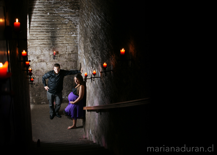 embarazada y su marido en Santiago