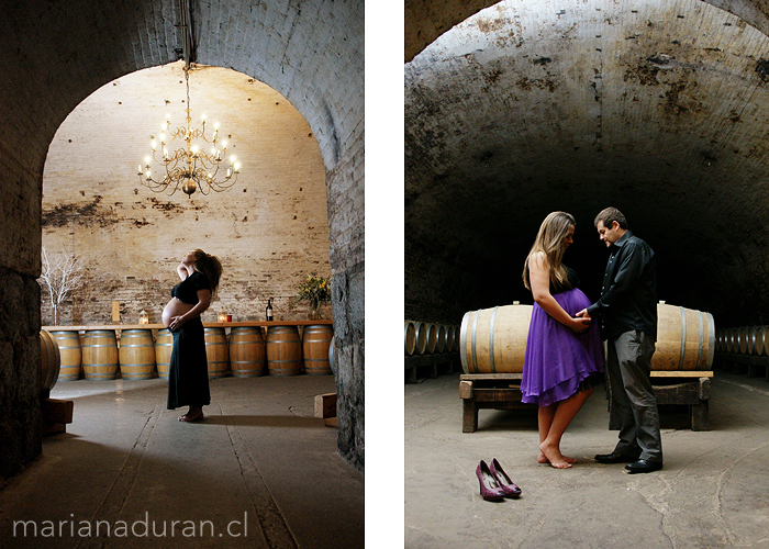 embarazada en la bodega de la Viña Cousiño Macul en Santiago