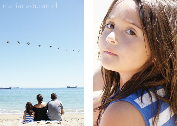 Familia de Santiago fotografiada en la playa